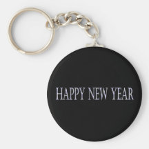 silver happy new year key chain