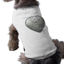 Silver Heart Dog T-shirt