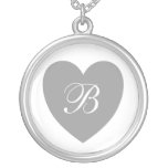 Silver Heart Monogrammed Necklace