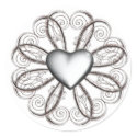 Silver Heart Stickers by Rockangel1 Silver Heart Stickers