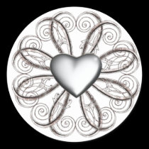 Silver Heart Stickers