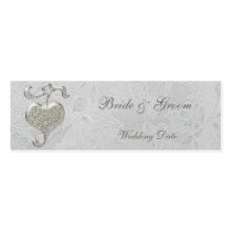 Silver Heart Thank You Wedding Favor Tag Business Card Template