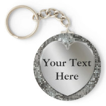 Silver Heart To Personalize Keychain