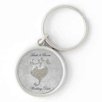 Silver Heart Wedding Favor keychain