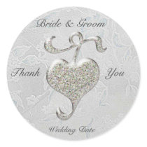 Silver Heart Wedding Sticker by elenaind Silver Heart Wedding Sticker