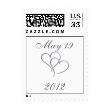 Silver heart with initials - diy - 32 cents postage stamps