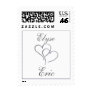 Silver heart with initials - diy - 45 cents stamps