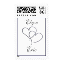 Silver heart with initials - diy - 85 cents stamps