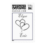 Silver heart with initials - diy - 85 cents postage stamps