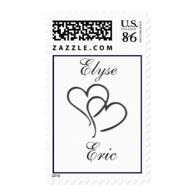 Silver heart with initials - diy - 85 cents postage stamps