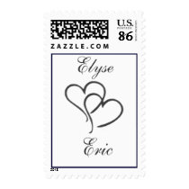 Silver heart with initials - diy - 85 cents postage stamps