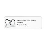 Silver Hearts Return Address Labels