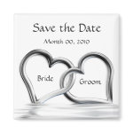 Silver Hearts Save the Date magnets