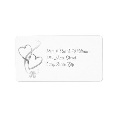 Wedding Labels on Wedding Rings And Hearts Return Address Labels  Perfect For Wedding