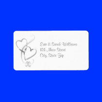 Silver Hearts Wedding Address Labels