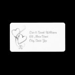 Silver Hearts Wedding Address Labels