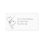 Silver Hearts Wedding Address Labels