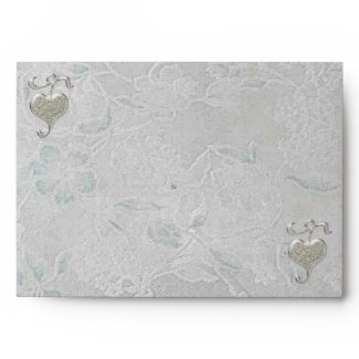 Silver Hearts Wedding Envelope envelope