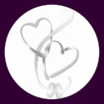 Silver Hearts Wedding Stickers