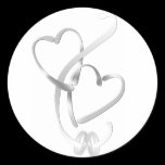 Silver Hearts Wedding Stickers