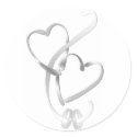 Silver Hearts Wedding Stickers by wedding_tshirts Silver Hearts Wedding Stickers