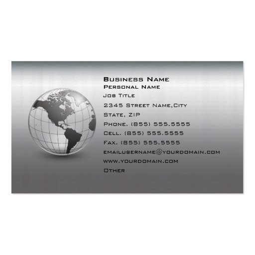 Silver Hi-Tech Computer Business Business card (front side)