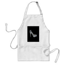 Silver High Heels Customize add Text Aprons