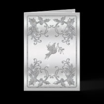 Silver Holly and Dove Greeting cards by Rockangel1 Silver Holly and Dove Greeting cards