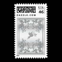Silver Holly and Dove Stamp stamps