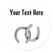 Silver Horse Shoe Customizable Sticker