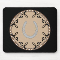 Silver Horseshoe Filligree Mousepad