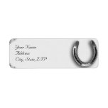 Silver Horseshoe on White Custom Return Address Labels