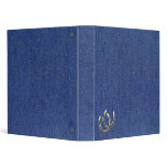 Silver Horseshoes Denim Notebook 3 Ring Binder
