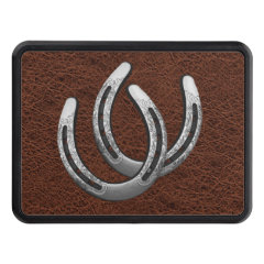 Silver Horseshoes Simulated Leather Trailer Hitch Trailer Hitch Cover