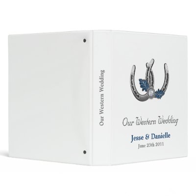 Silver Horseshoes Western Wedding Photo Album Vinyl Binders