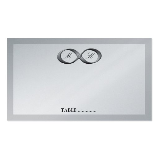 Silver Infinity Hand Clasp Wedding Place Card Business Cards (front side)
