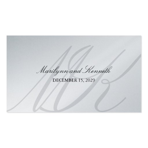 Silver Infinity Hand Clasp Wedding Place Card Business Cards (back side)