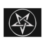 Silver Inverted Pentagram Post Card