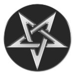 Silver Inverted Pentagram Stickers