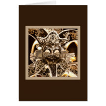 Silver Jester Mask Greeting Card