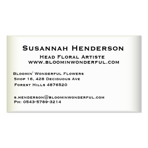 Silver Jewel on Grey Velvet Business Cards (back side)