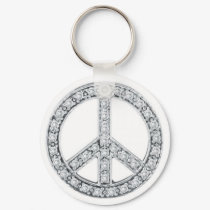 Silver Jewels Peace Sign keychains by makelovenotwar Silver Jewels Peace Sign keychains