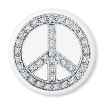 Silver Jewels Peace Sign magnets by makelovenotwar Silver Jewels Peace Sign magnets