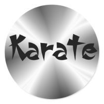 Silver Karate Round Sticker