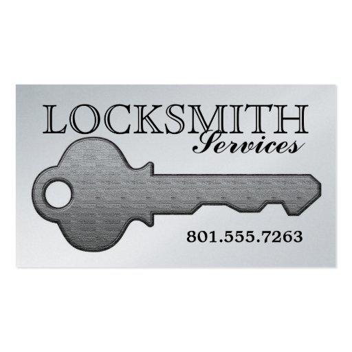 Silver Key Luxury Locksmith Services Business Card Zazzle