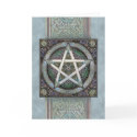 Silver Knotwork Pentacle Greeting Card by Ars_Celtica