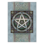 Silver Knotwork Pentacle Greeting Card