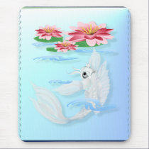 Silver Koi-Pink and Pink Lilies Mousepad mousepads