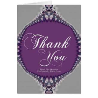  Peacock Green Fractal Lace Thank You Greeting Cards