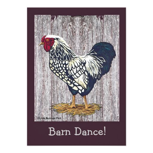 Silver Laced Wyandotte Rooster Invites
